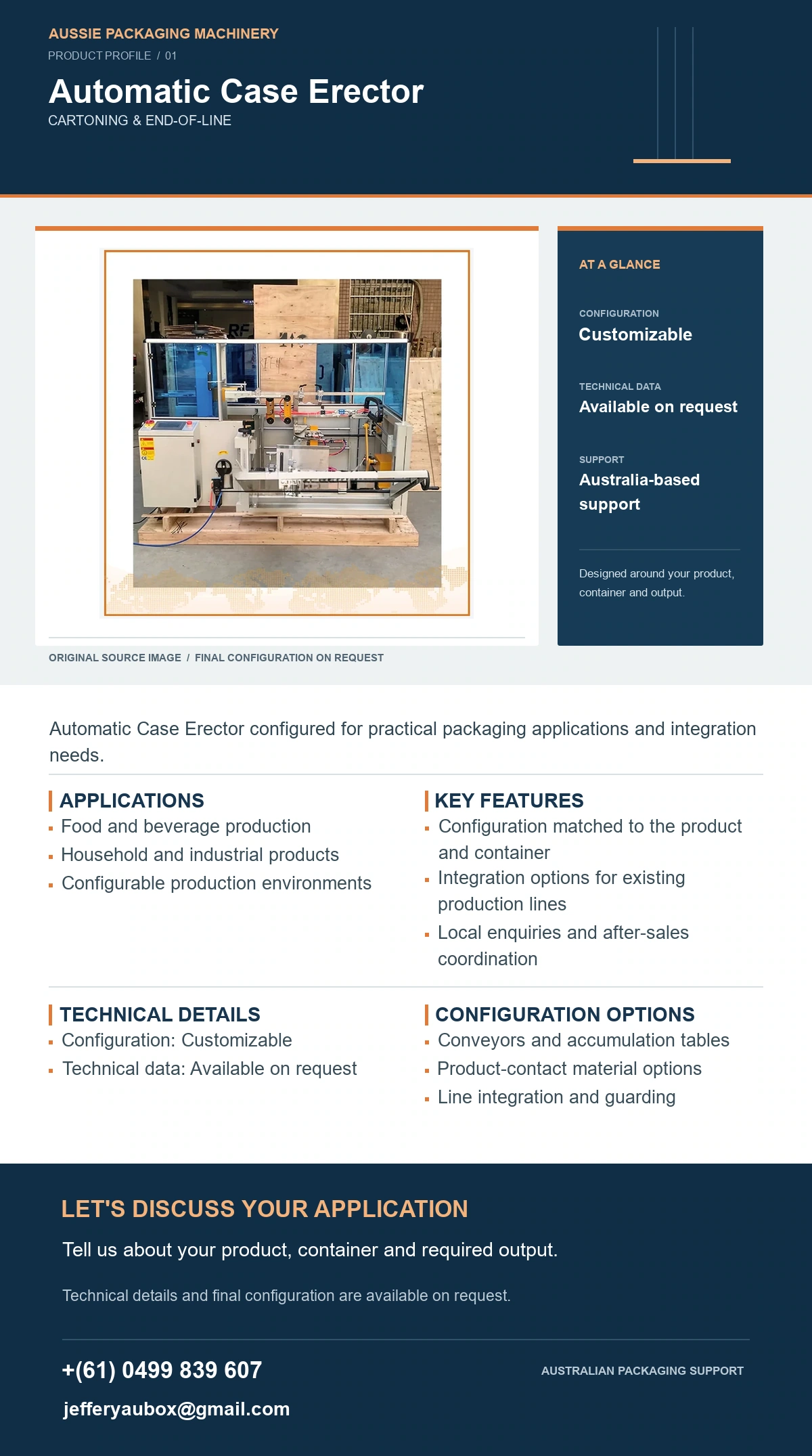 Automatic Case Erector product detail artwork