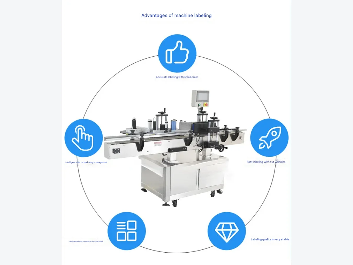 Automatic Round Bottle Positioning Labeling Machine product presentation view 2