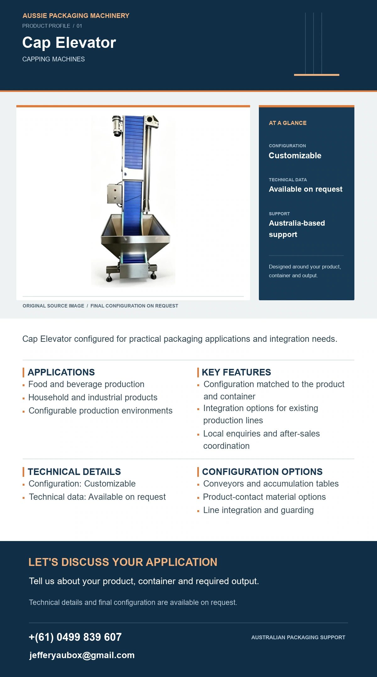Cap Elevator product detail artwork