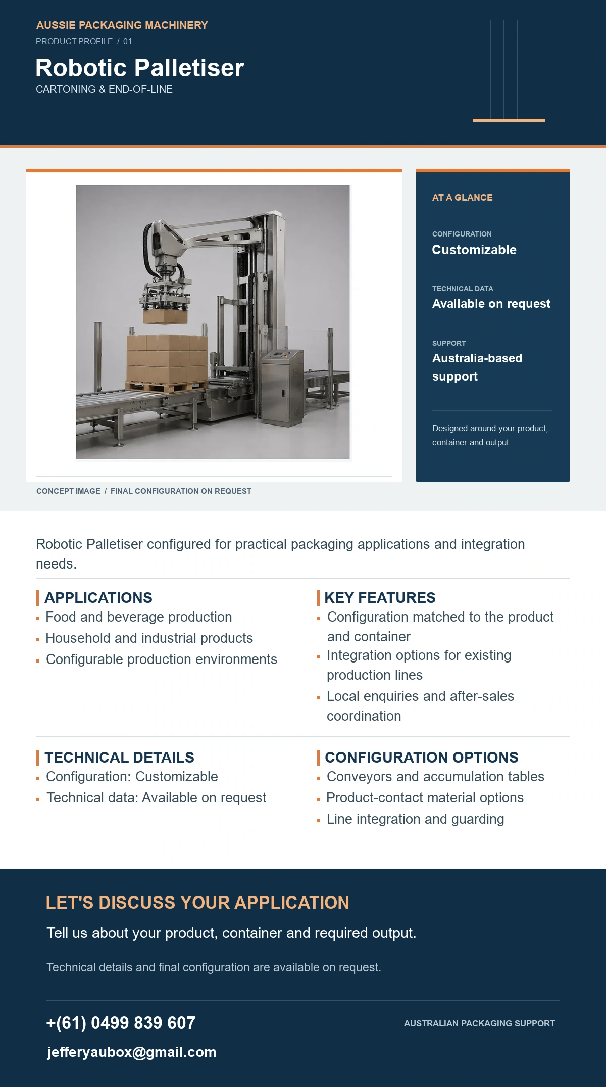 Robotic Palletiser product detail artwork
